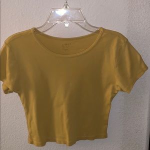 John Galt/ Brandy Melville Cropped Mustard Tee